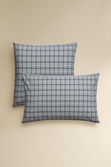 Zara DYED THREAD COTTON PILLOWCASE - Blue - Image 0