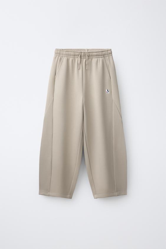 MODAL BLEND SPORTY BARREL TROUSERS - Sand by Zara - Image 0