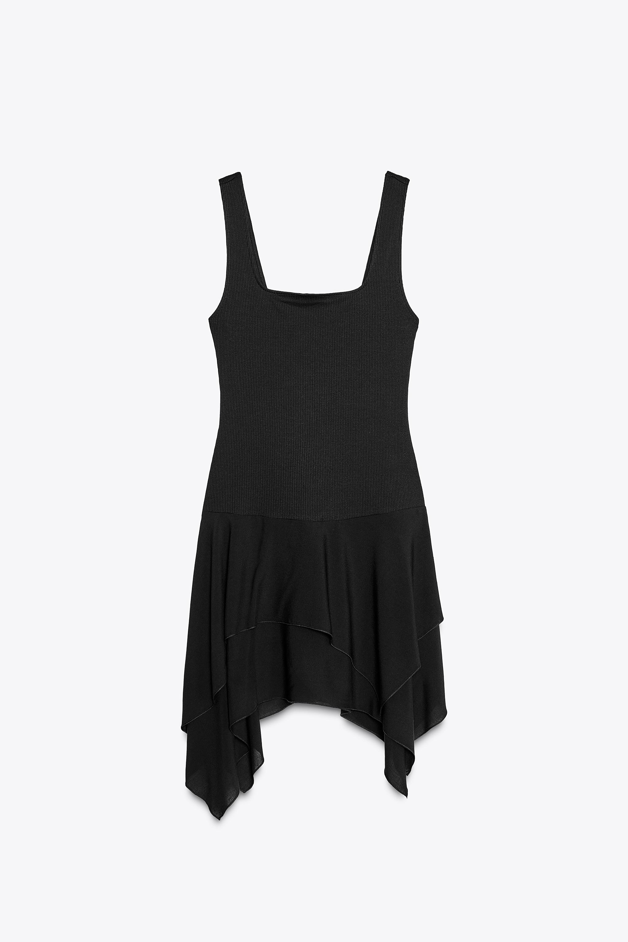 ZARA コントラスト ワンピース 0085/314 コントラスト ワンピース - ブラック | ZARA Japan / 日本