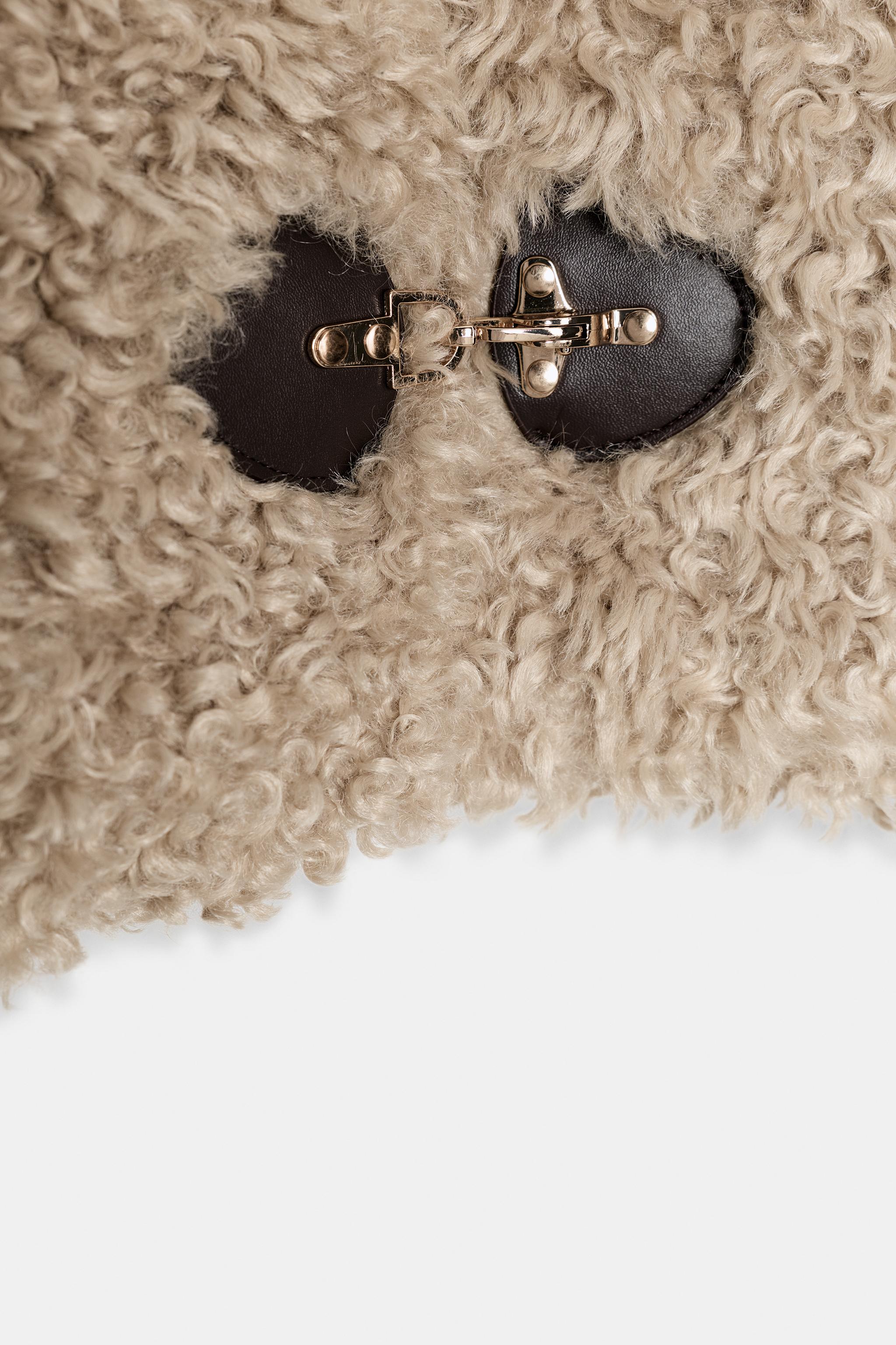 トグルボタン フェイクファージャケット - ゴールデンブラウン | ZARA