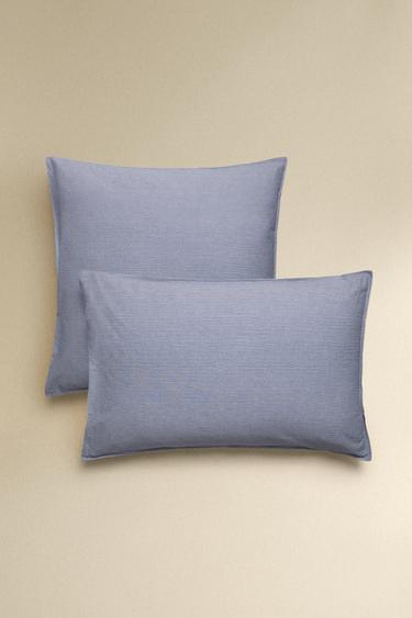TAIE D’OREILLER RAYURES - Bleu de Zara - Image 0