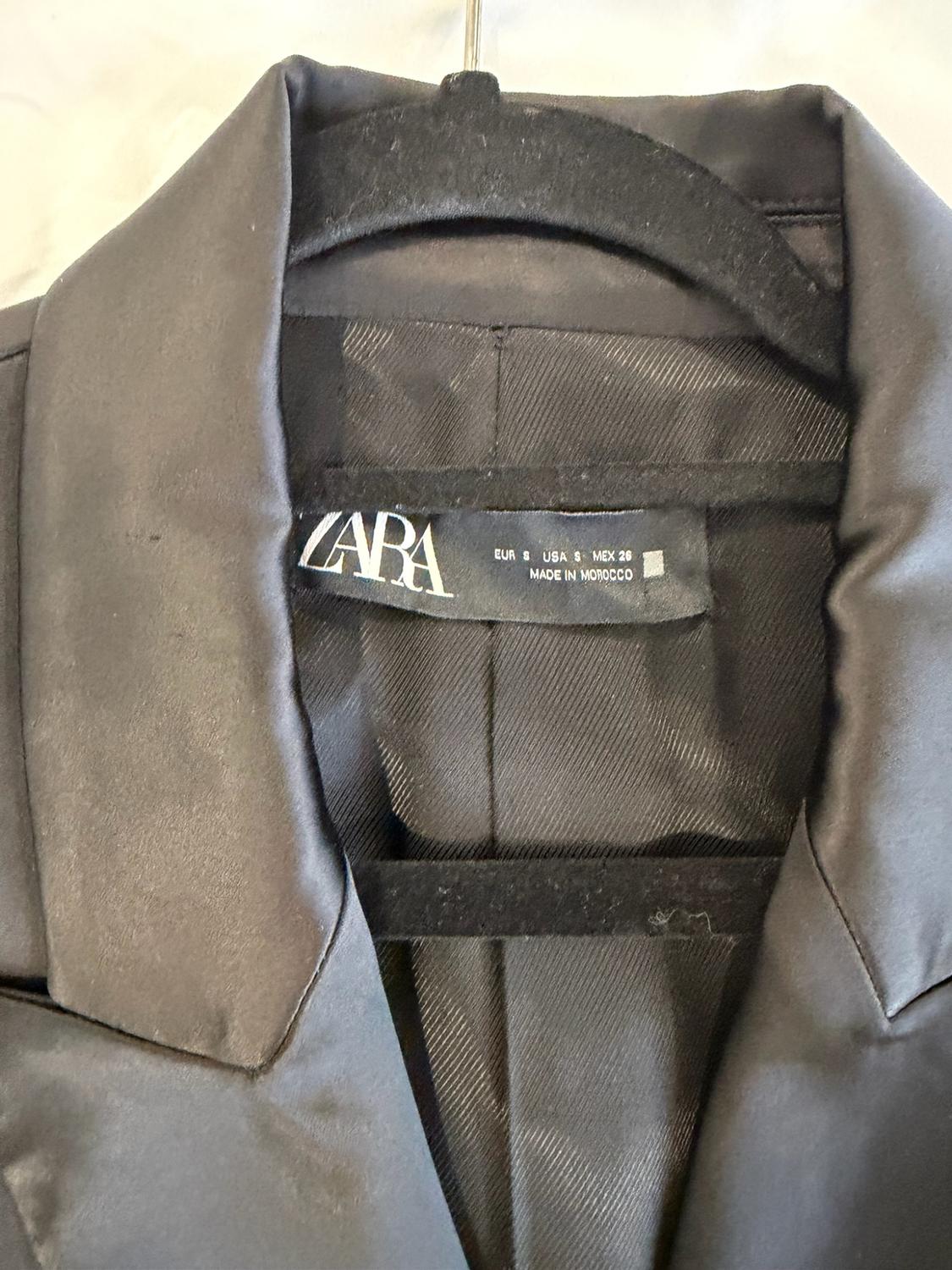 SATIN EFFECT DOUBLE BREASTED BLAZER - Image 2