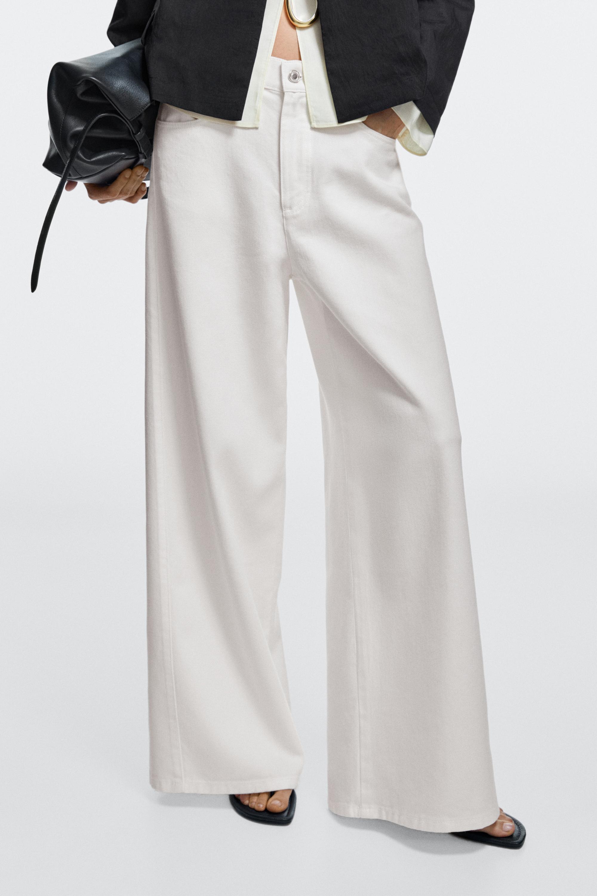 Flowy wide-leg jeans — White