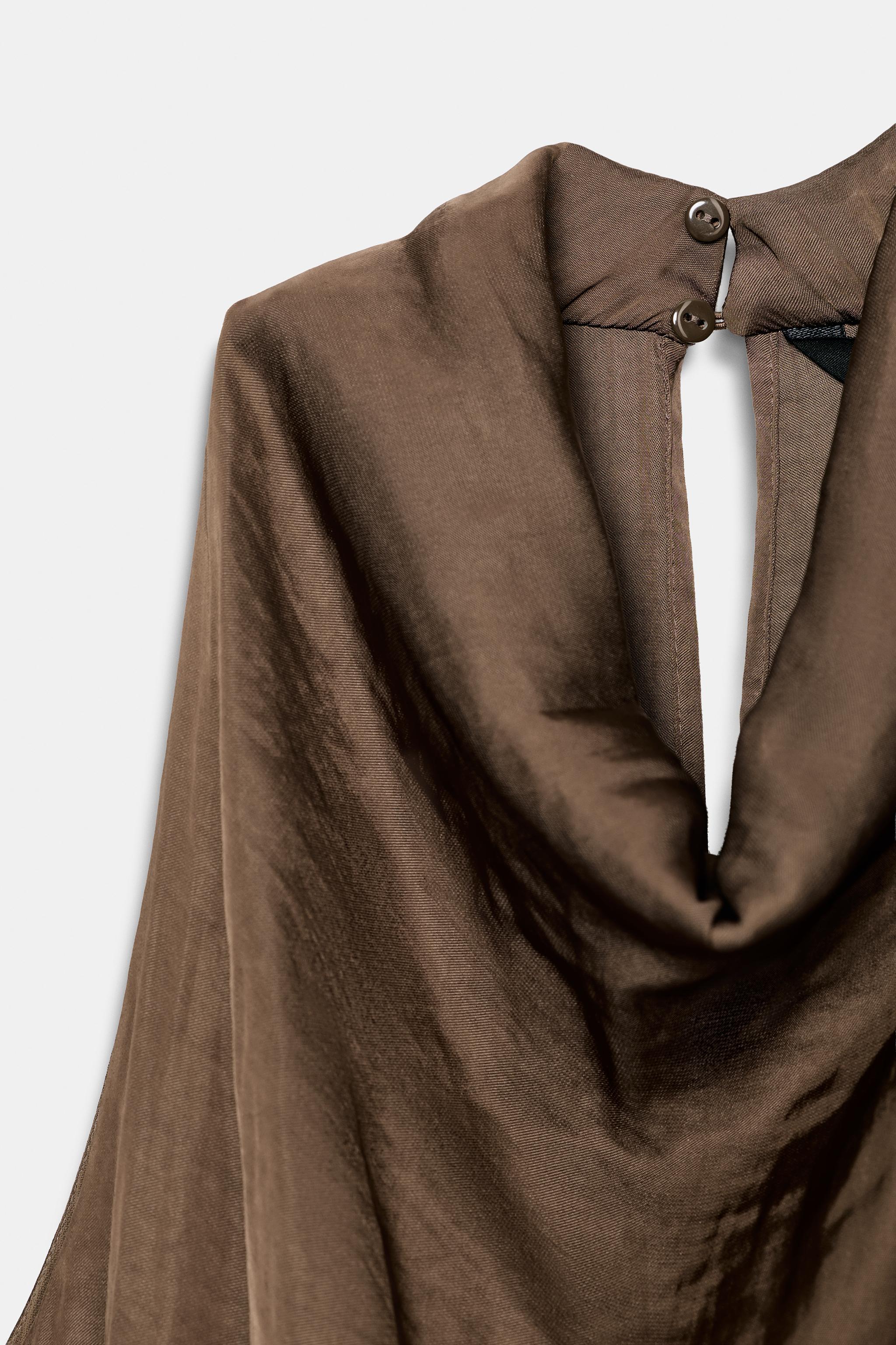 Zara Saten Yüzeyli Midi Elbise görsel 5