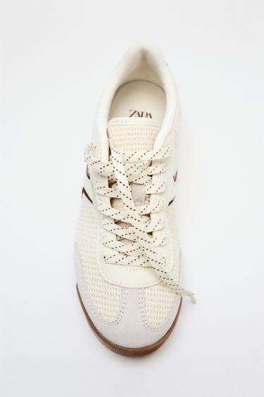 RUNNING SNEAKERS VAN NETSTOF - Gebroken wit van Zara