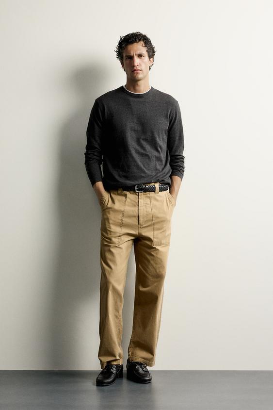 JERSEY REGULAR FIT ALGODÓN - CASHMERE - Marengo vigoré de Zara - Imagen 0