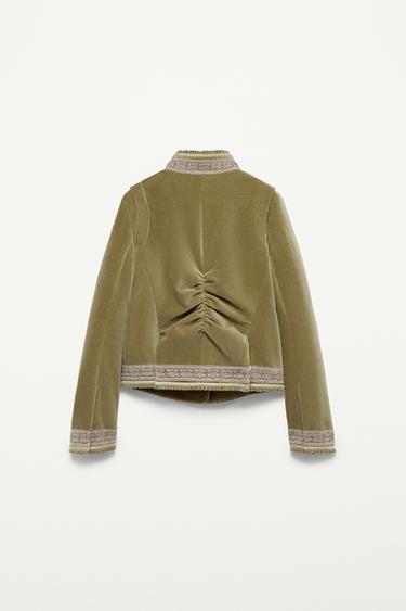 VELVET JACKET - THE ITEM ZARA WOMAN - Light khaki by Zara