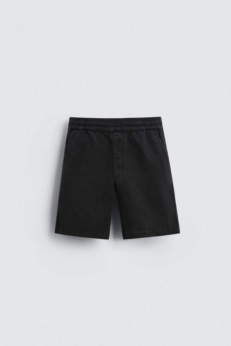 ZARA RELAXED FIT TWILL BERMUDA SHORTS