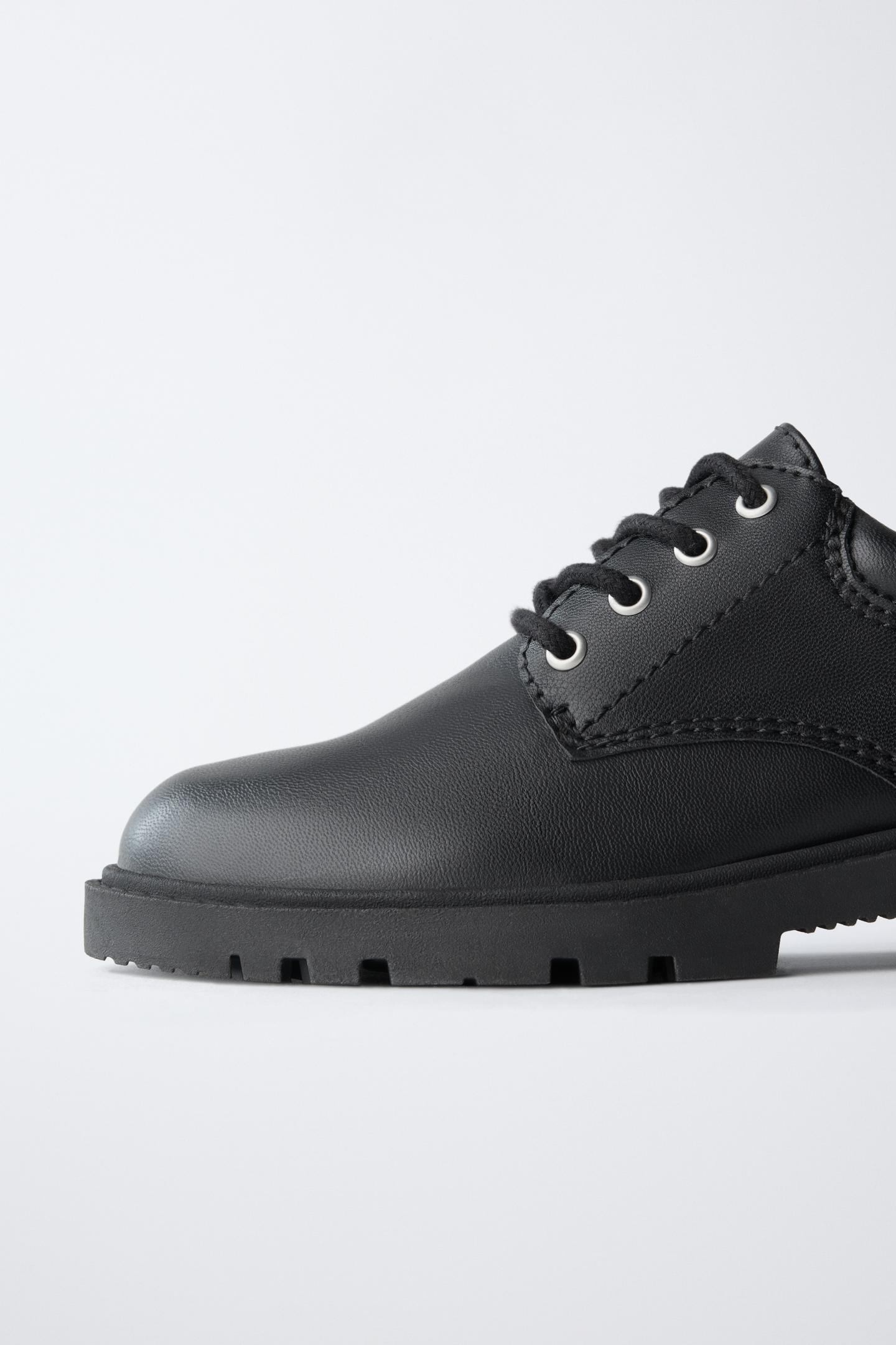 Детские туфли Zara Lace-Up Derby, цвет: Чёрный — фото 6