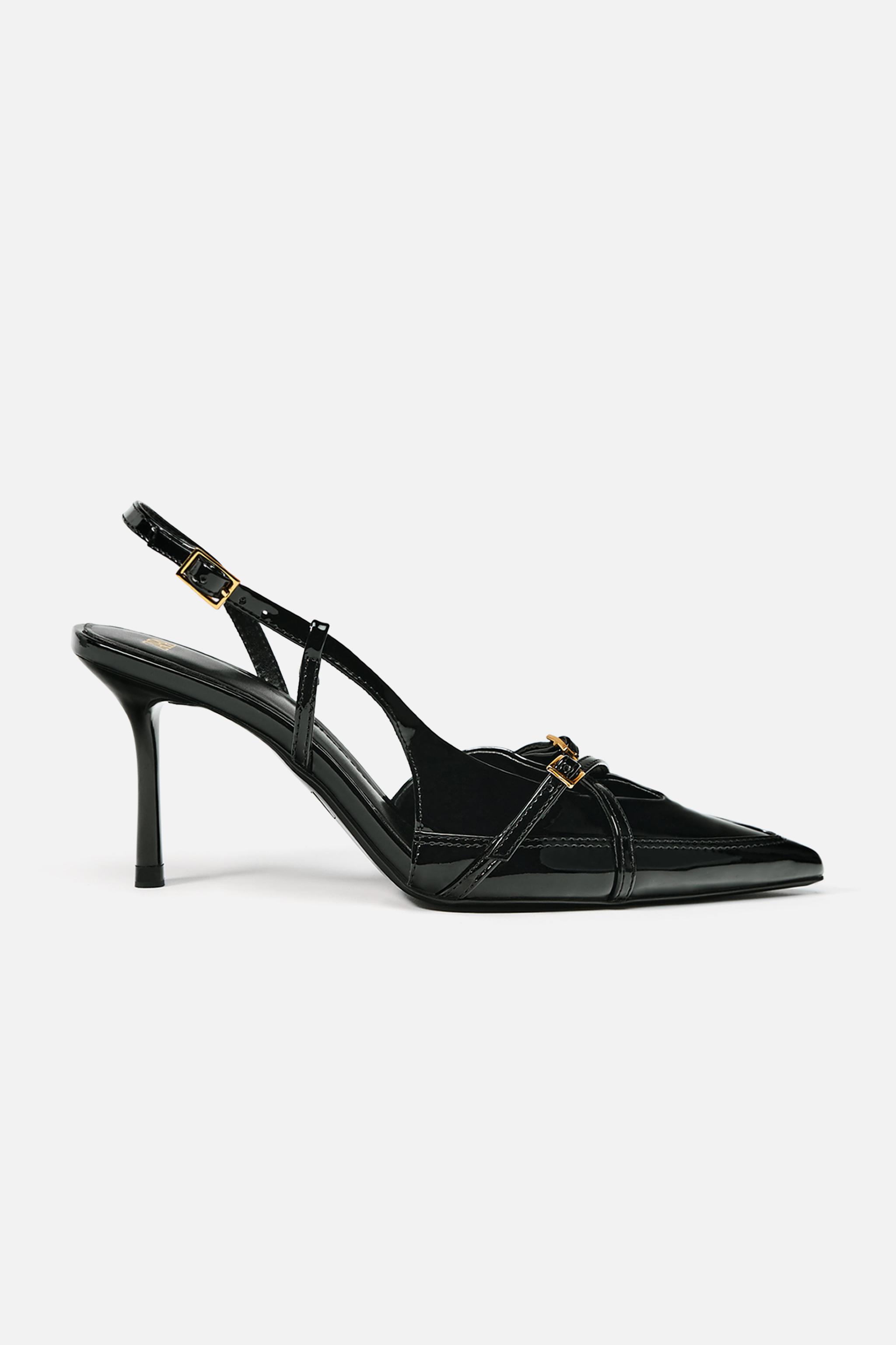 タグ付き未使用☆ZARA ブラック グリッターヒールパンプス