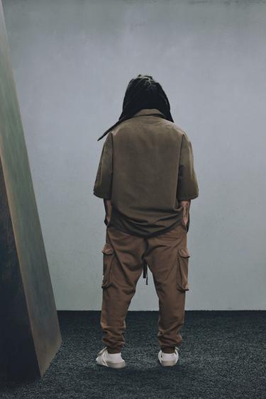WASHED CANVAS OVERSHIRT X SR_A - Olive green by Zara - Image 5