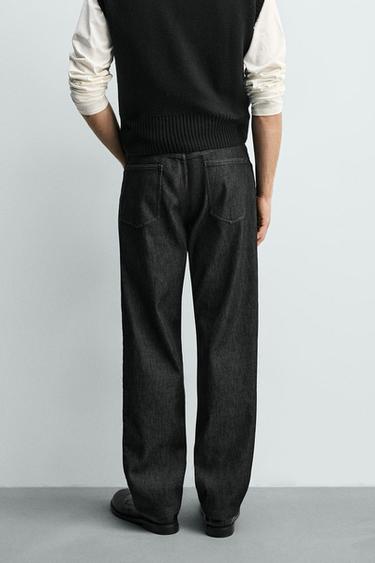 THERMAL STRAIGHT-LEG JEANS - Black by Zara - Image 3