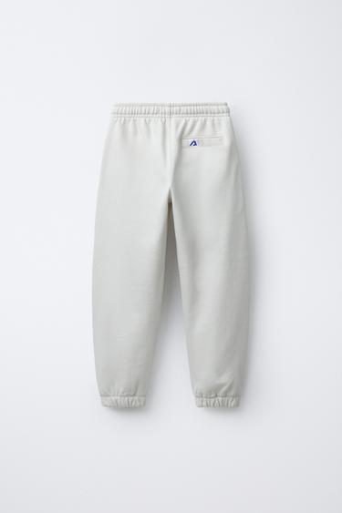 JOGGER TROUSERS WITH LABEL - Ecru by Zara - Image 1