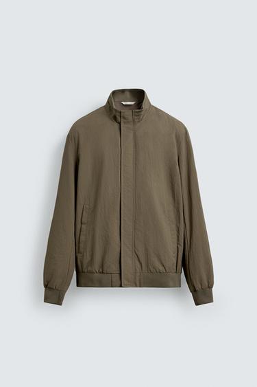 Zara WATER REPELLENT TECHNICAL JACKET - Brown / Green