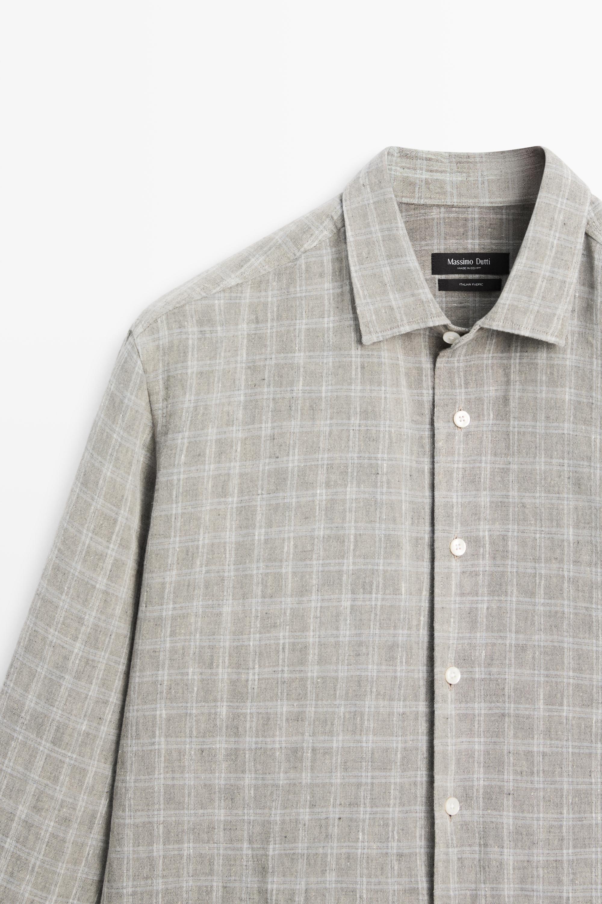 Chemise à carreaux 100 % lin
