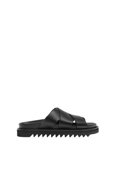 VIBRAM® LEATHER SANDALS WITH TRACK SOLE