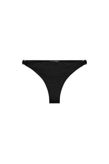 BRAGUITA BIKINI AROS METÁLICOS - Negro de Zara