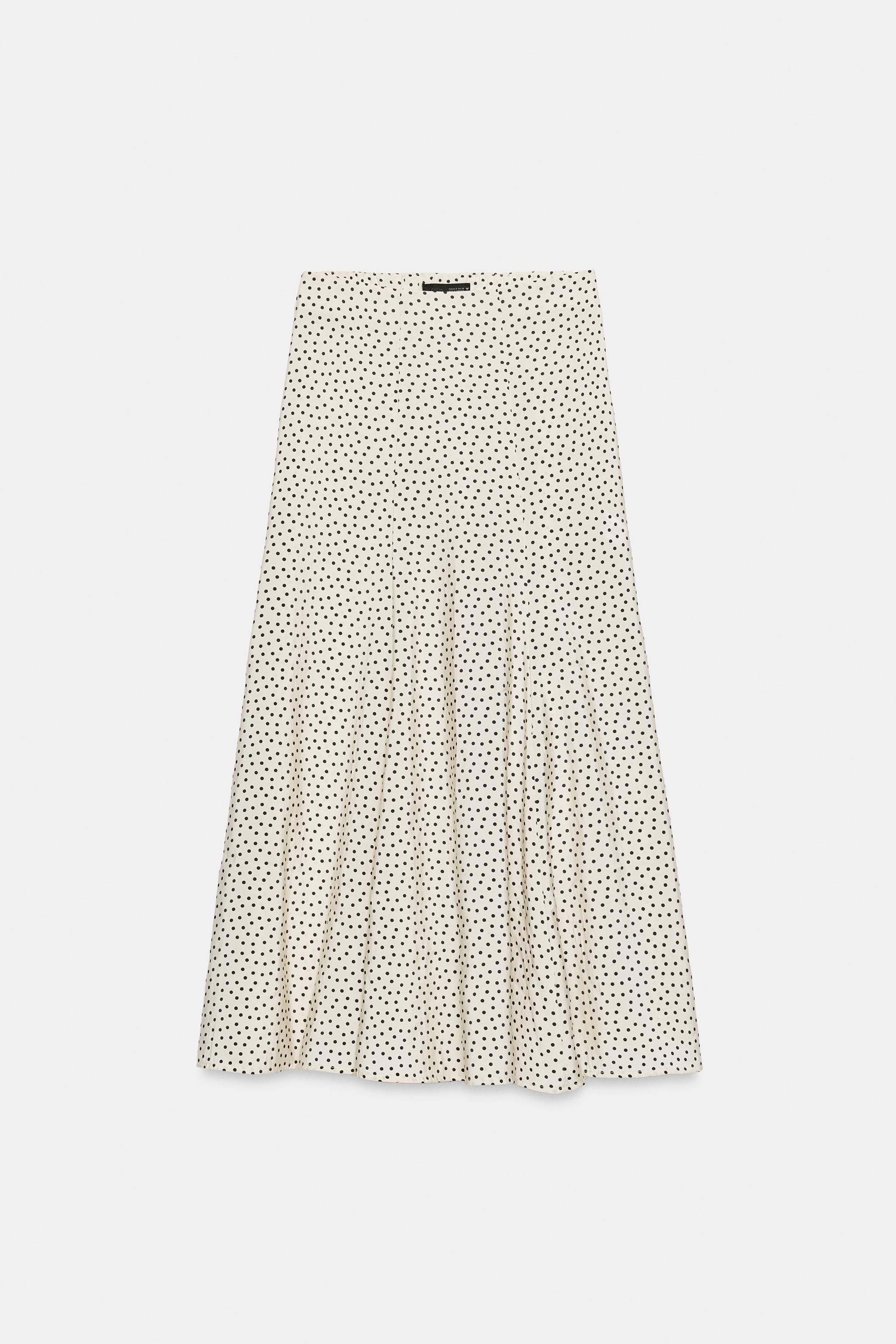 POLKA DOT FLOWY MIDI SKIRT