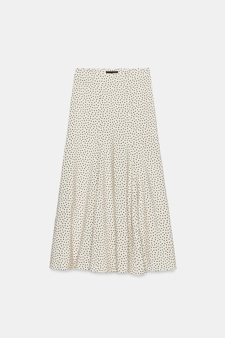Falda midi fluida de lunares 5