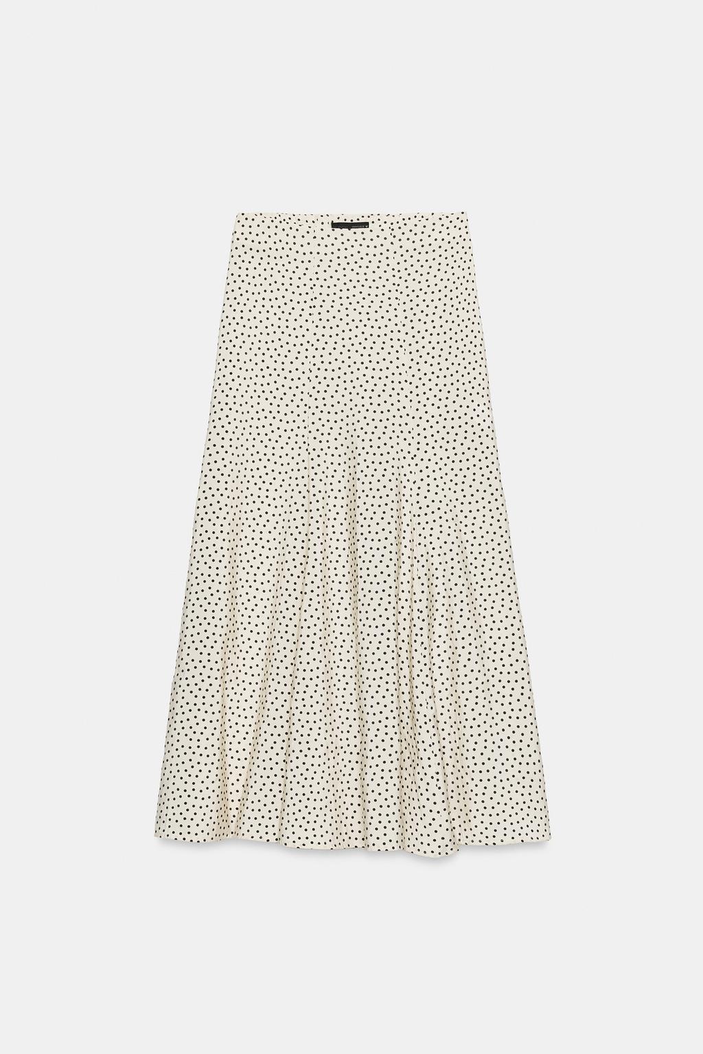 FLUID DOTS MIDI SKIRT