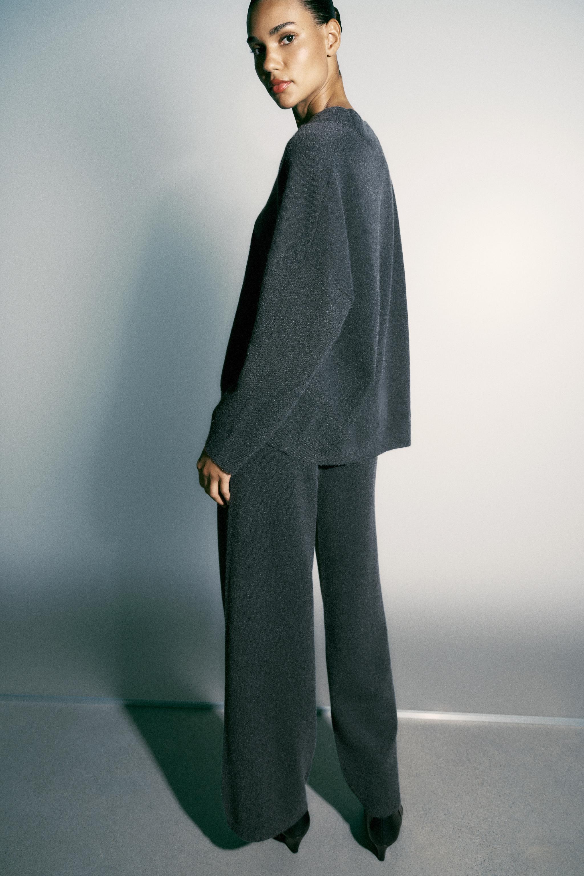 KNIT WIDE-LEG PANTS