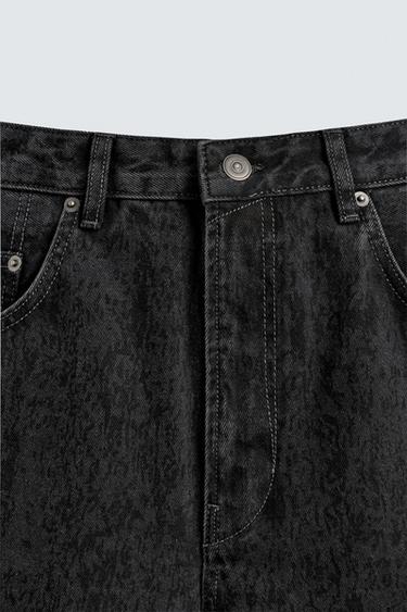 PRINTED BAGGY FIT JEANS - Black by Zara - Image 2