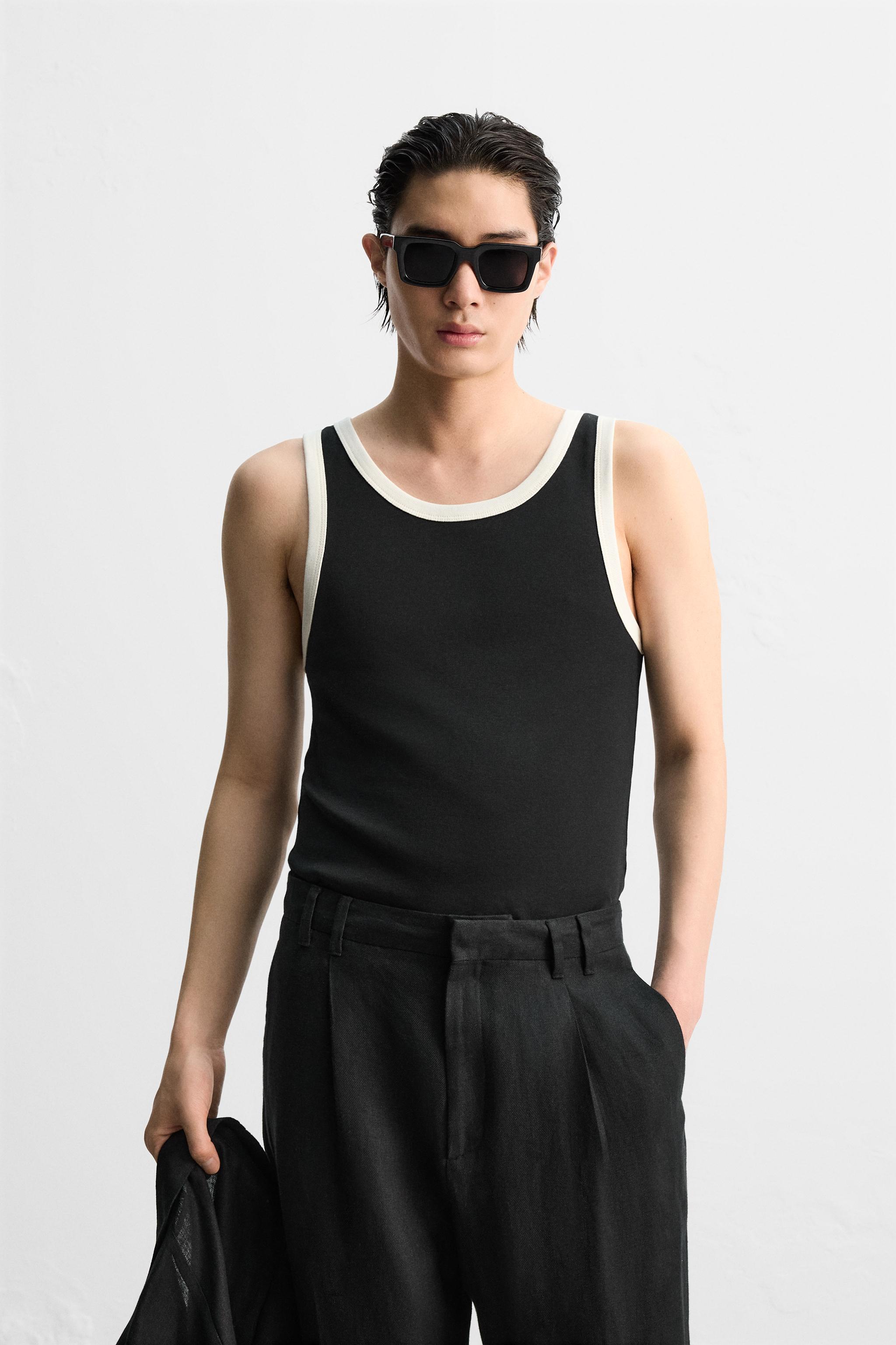 ZARA ブラウス プリント トップス ノースリーブ 新品タグ付き