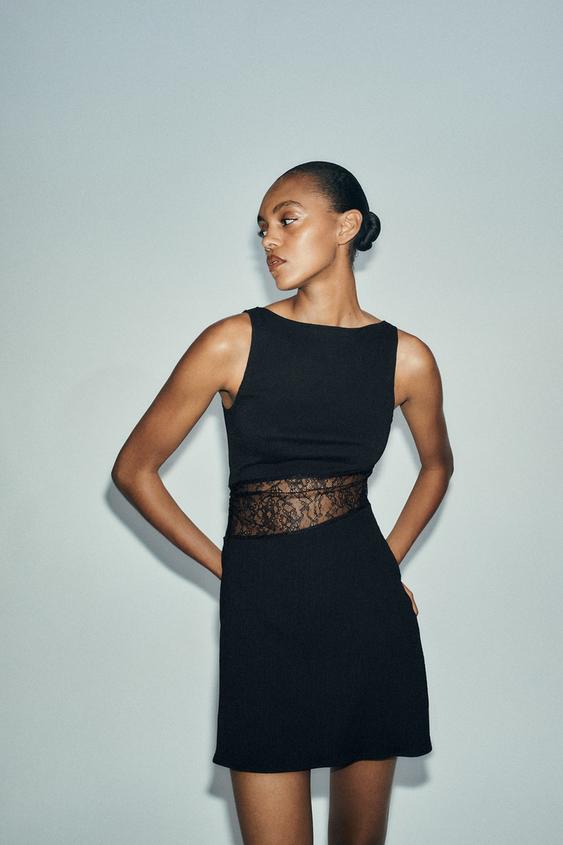 Vestido Negro Fruncido Zara Vestido Corto Vestido Negro Pegado