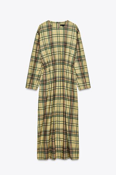ROBE MI-LONGUE À CARREAUX ZW COLLECTION - Multicolore de Zara - Image 6