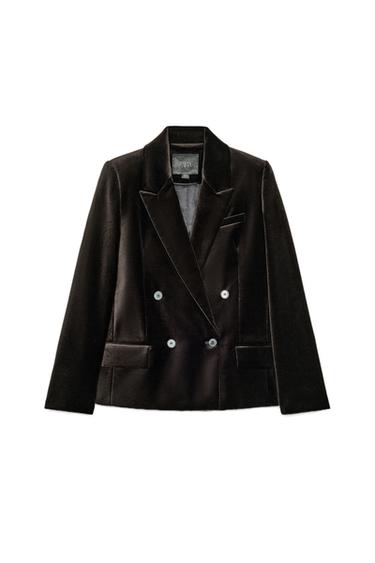 DOUBLE-BREASTED VELVET BLAZER ZW COLLECTION