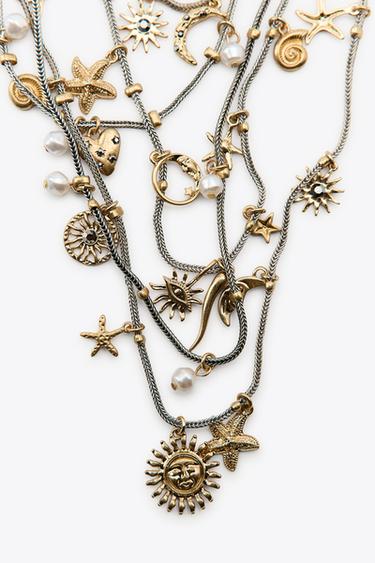 MARINE MULTI-CHARM METAL NECKLACE - Gold / Silver by Zara - Image 2