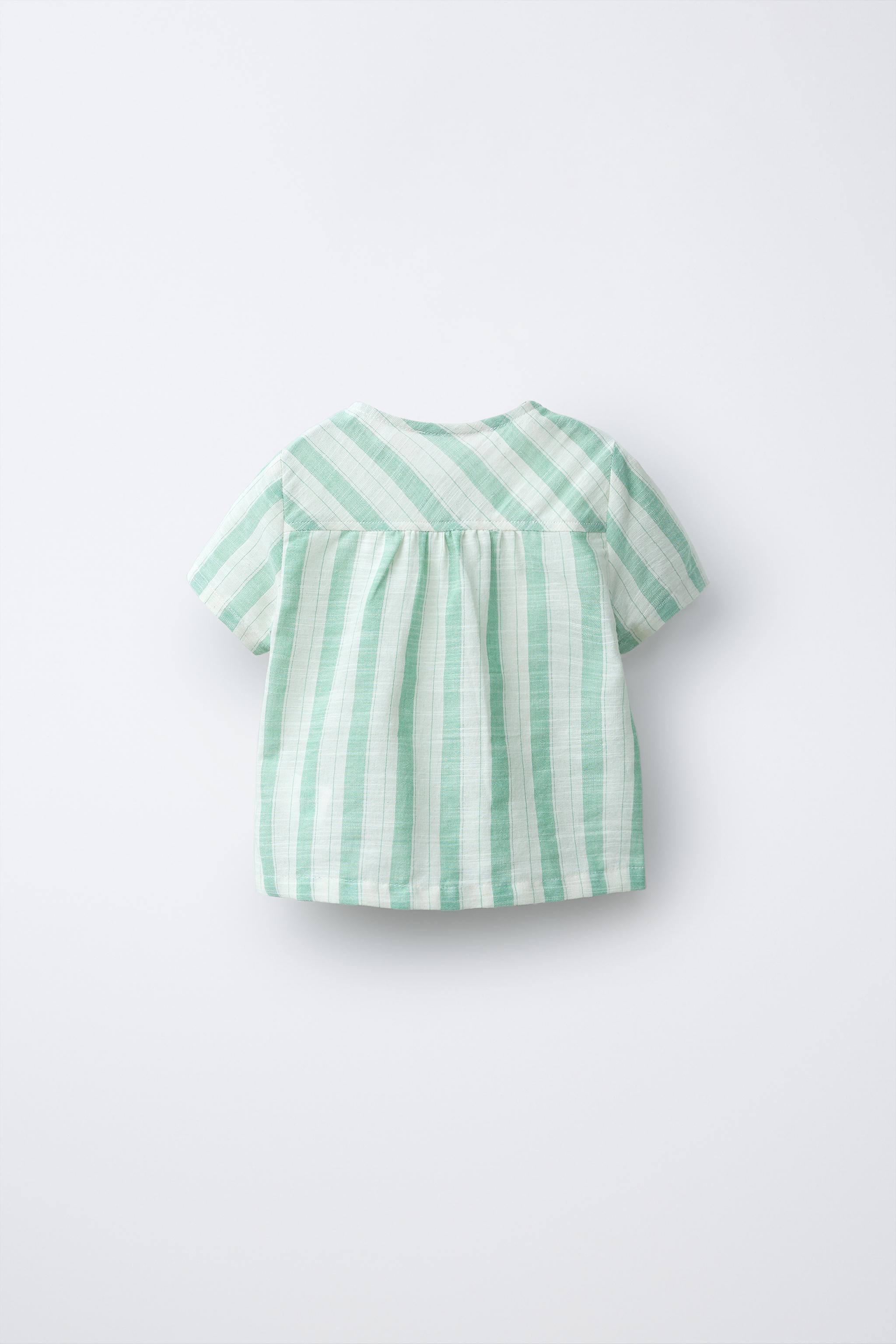 ストライプ柄シャツ - グリーン | ZARA Japan / 日本