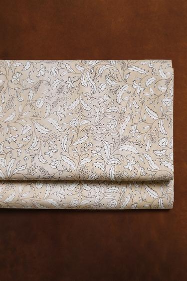 LEAF PRINT FLAT SHEET - Beige by Zara - Image 5