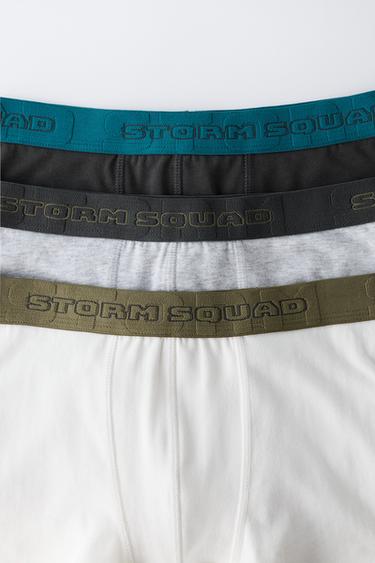 AGES 6-14 / 3-PACK OF EMBOSSED TEXT BOXERS - Multicoloured by Zara - Image 1