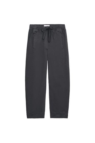 TROUSERS WITH ELASTIC WAIST - Anthracite grey by Zara