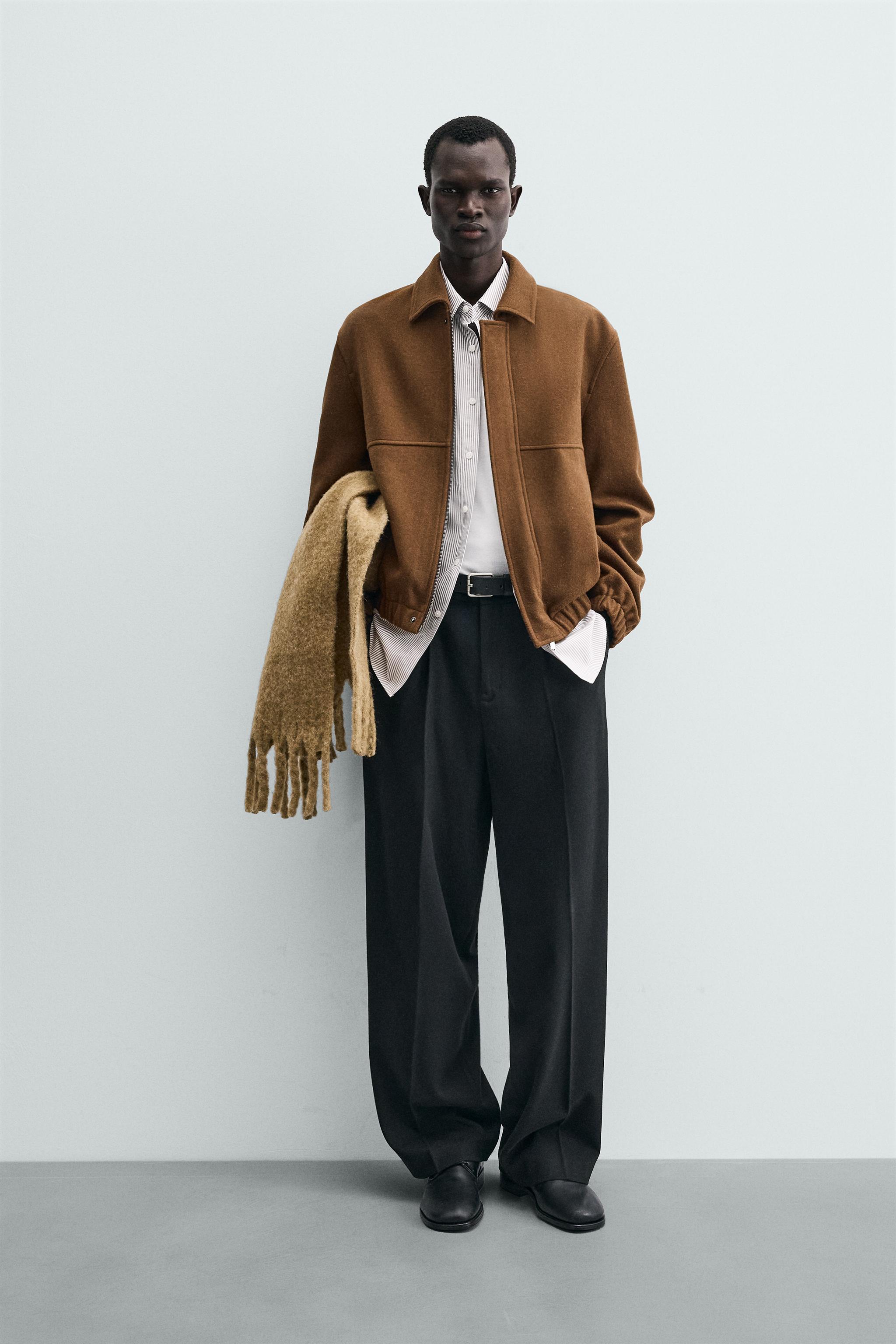 JAQUETA REGULAR FIT COM LÃ - Conhaque | ZARA Brasil