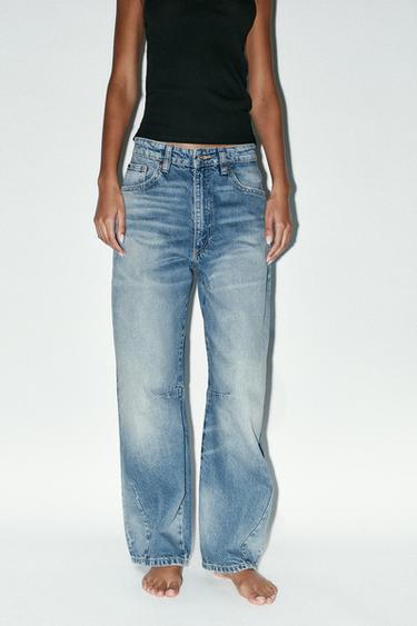 JEAN TRF BAGGY BALLOON TAILLE NORMALE - Bleu de Zara