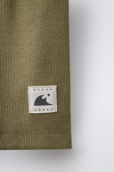 RIBBED CYCLING LEGGINGS WITH LABEL - Khaki by Zara - Image 3