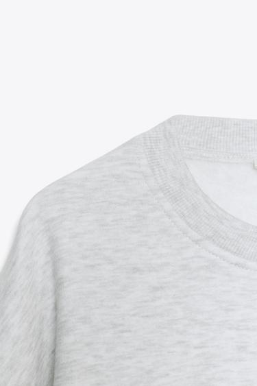 SWEAT MOLLETON BASIQUE - Gris chiné de Zara - Image 7