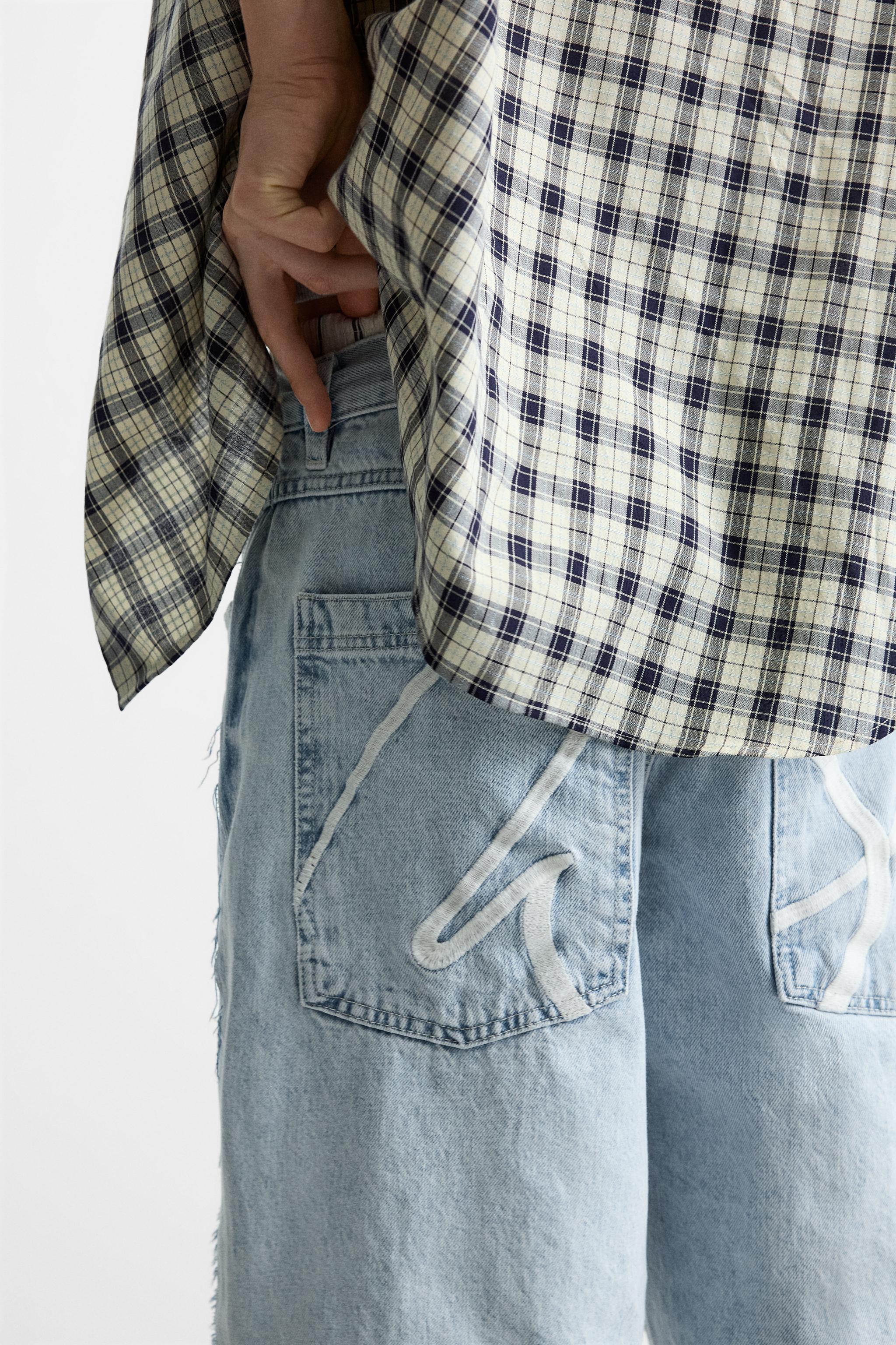BAGGY FIT JORTS - Light blue | ZARA United States
