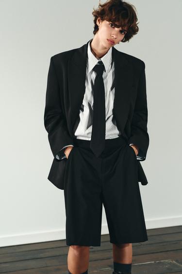 PLEATED LONG BERMUDA SHORTS - Black by Zara - Image 4