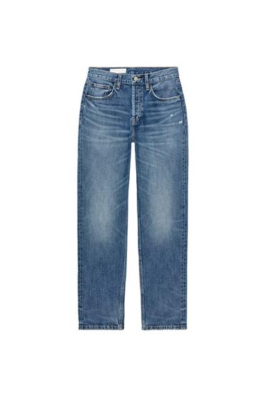 TRF MID-WAIST STRAIGHT-LEG JEANS - Blue by Zara