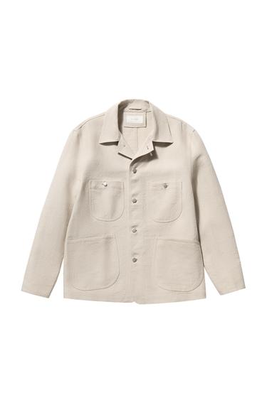 CAZADORA 100% LINO BOLSILLOS - Arena de Zara