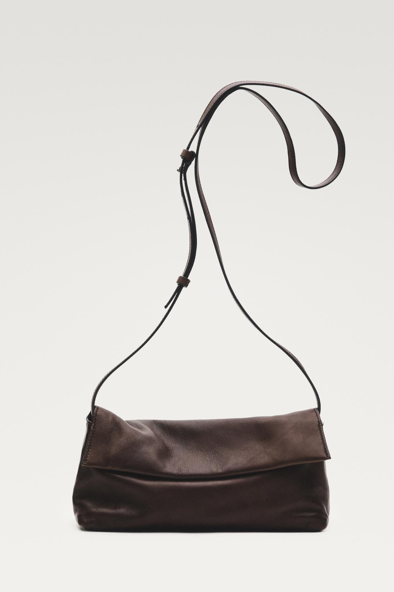 Nappa leather crossbody bag — Brown