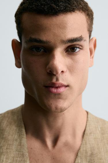 100% LINEN WAISTCOAT - Greenish by Zara