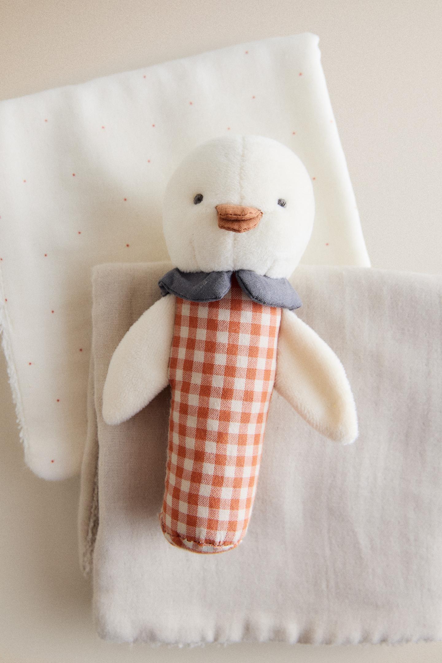 Детская мягкая игрушка Zara Kids Duck Rattle Plush, цвет: Жёлтый — фото 5