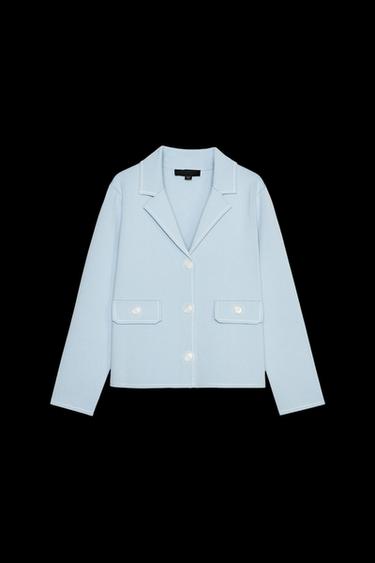 CHAQUETA PUNTO VIVOS - Azul / Blanco de Zara - Imagen 0