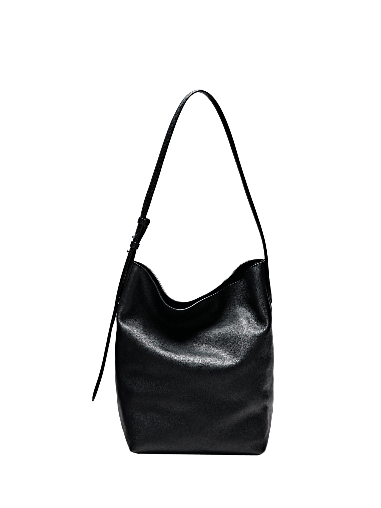 Medium nappa leather bucket bag — Black