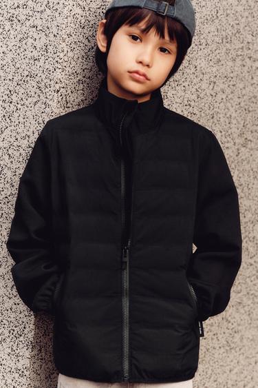 Zara 潛水布袖絎縫夾克 - 黑色