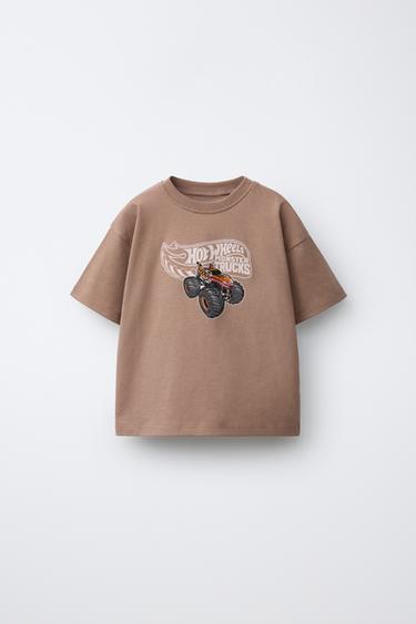 HOT WHEELS™ MATTEL MONSTER TRUCK PRINT T-SHIRT - Light brown by Zara
